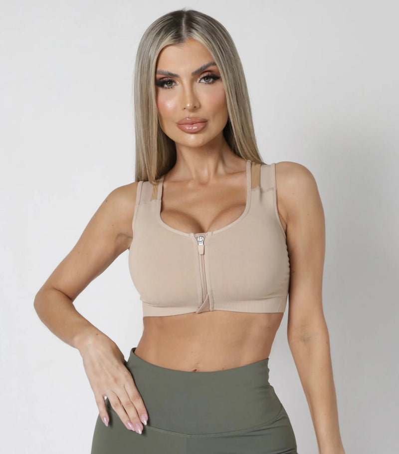 Top Esportivo Postural Para Mulheres Com Zipper