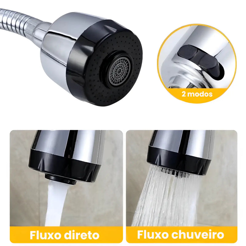 Torneira de Aço Inox Flexível com Regulagem de Fluxo